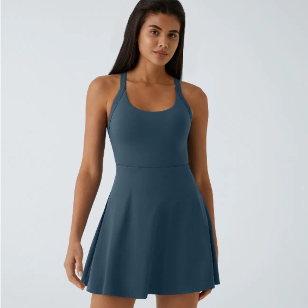 SoftlyZero™ Airy Backless Twisted Flare Low Support Dance Active Dress